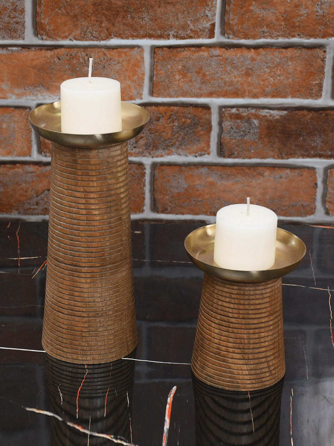 Maison Modern Unisex Brown Candle Holders