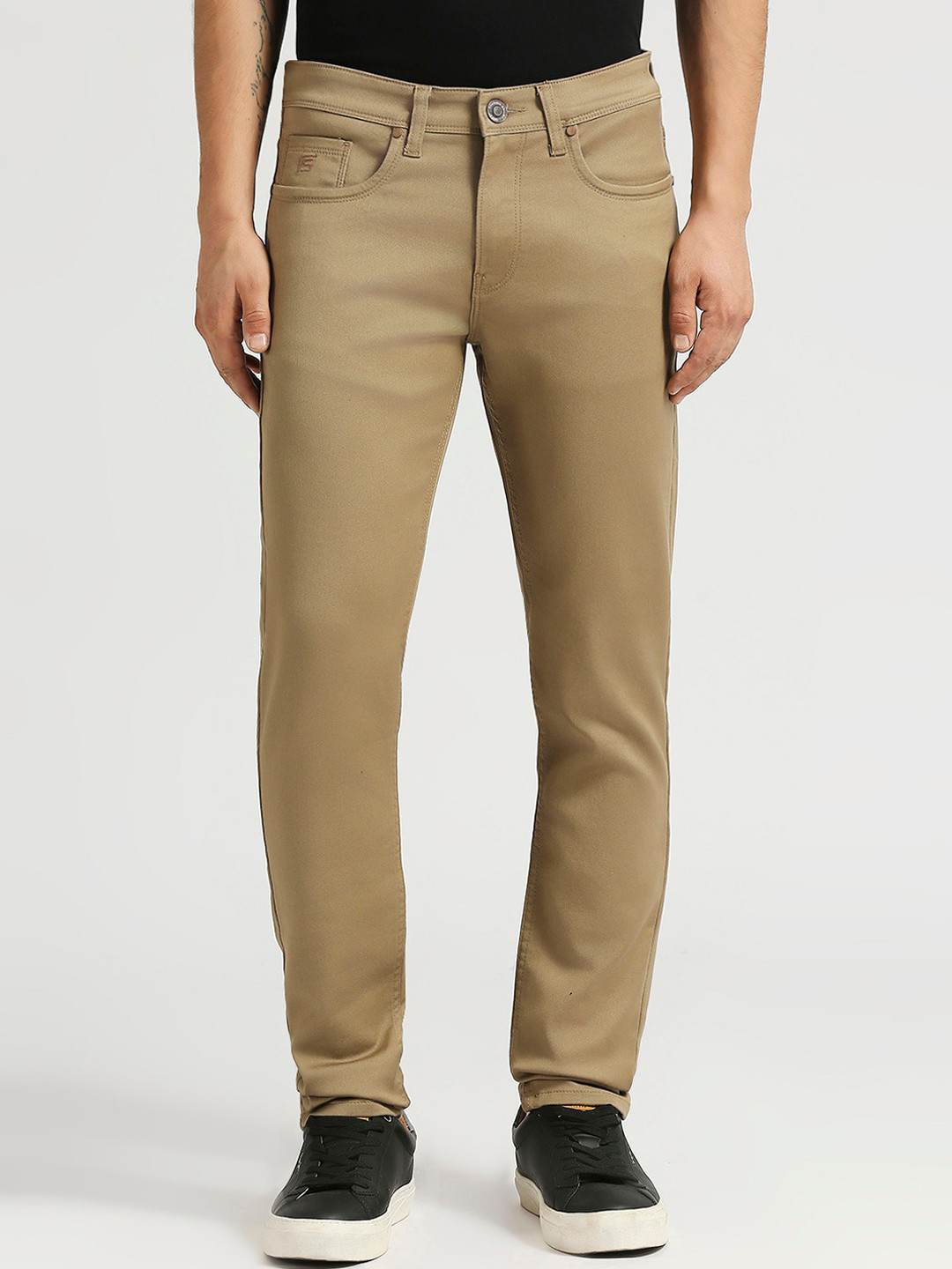 ROCKING SWAMY Men Smart Slim Fit Cotton Trousers