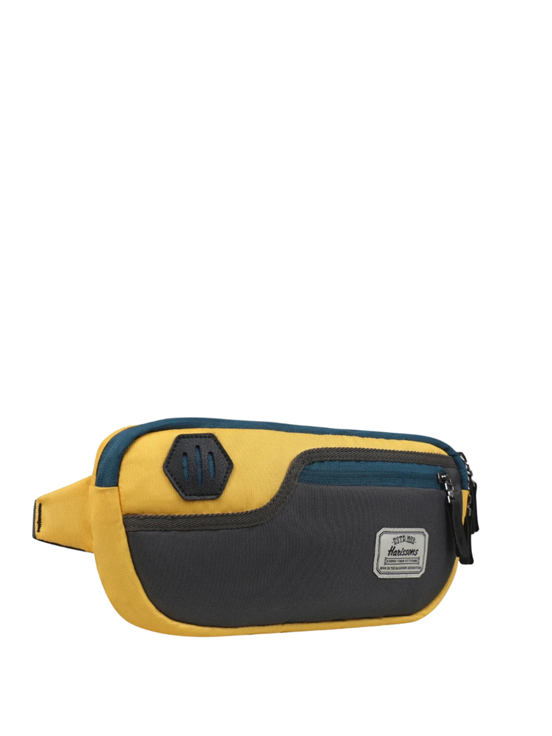 Harissons Orbito Unisex Yellow & Grey Colourblocked Water Resistant Fanny Waist Bag