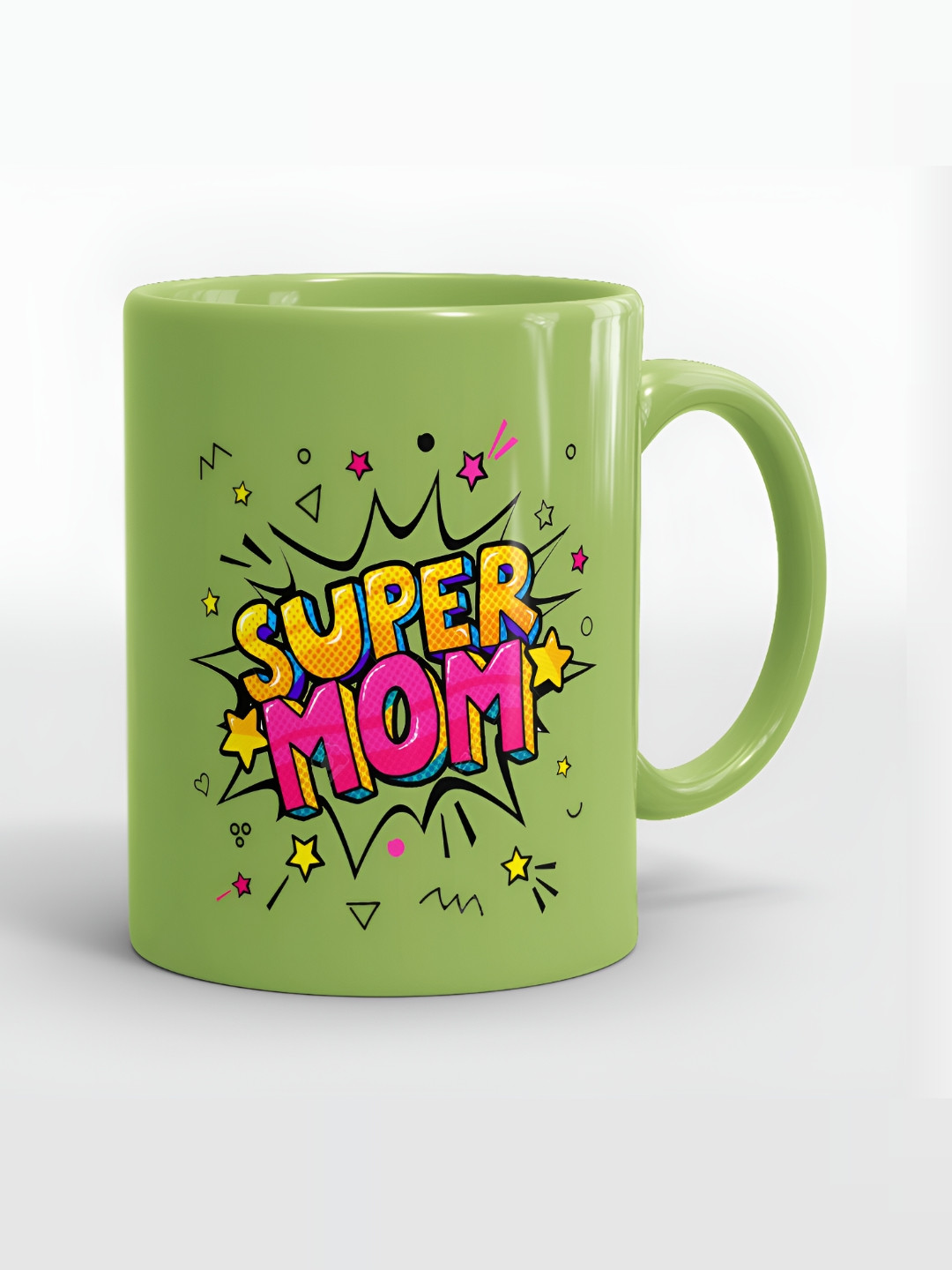 SUBLIKRAFT Green Text or Slogans Printed Ceramic Glossy Mugs Set of Cups and Mugs