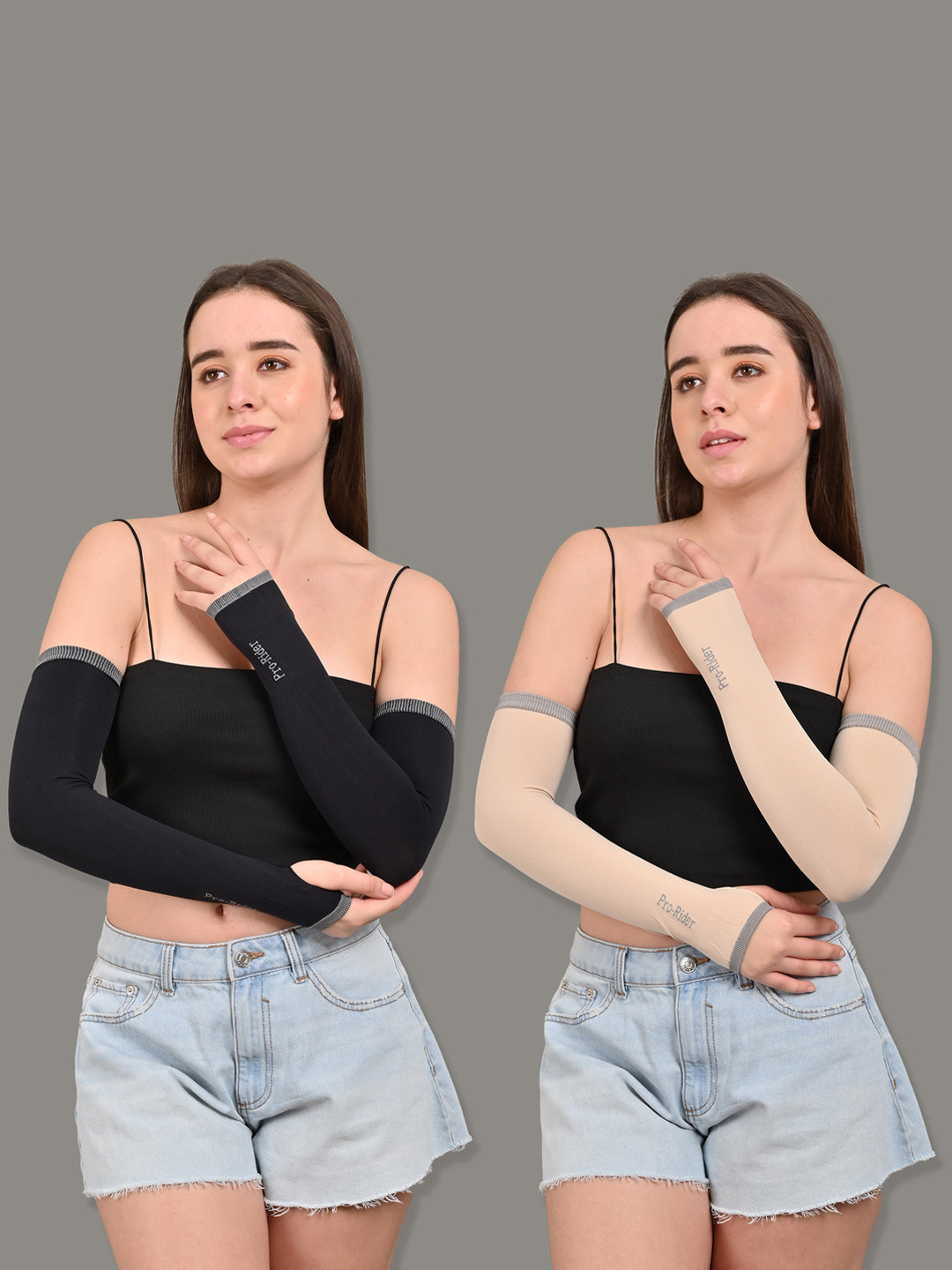 BAESD Women Pack of 2 UV Sun Protection Compression Cool Arm Sleeves Gloves