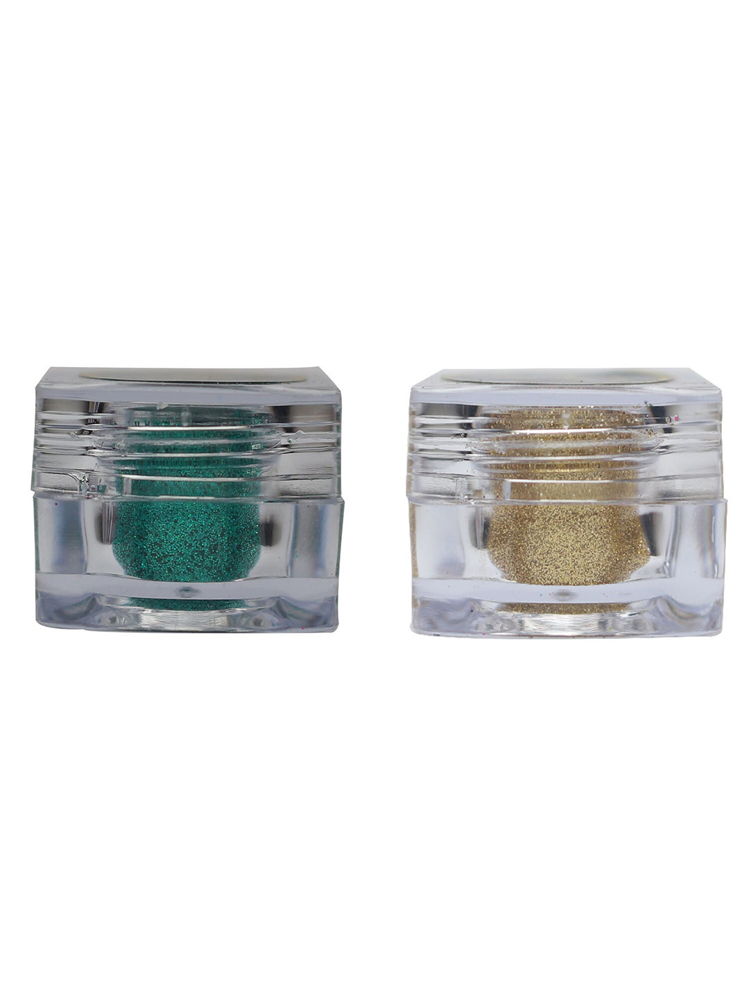 Veoni BELLE Holographic Set Of 2 HD Glitter Eyeshadow-5g Each-Sea Green 12-Pure Gold 15