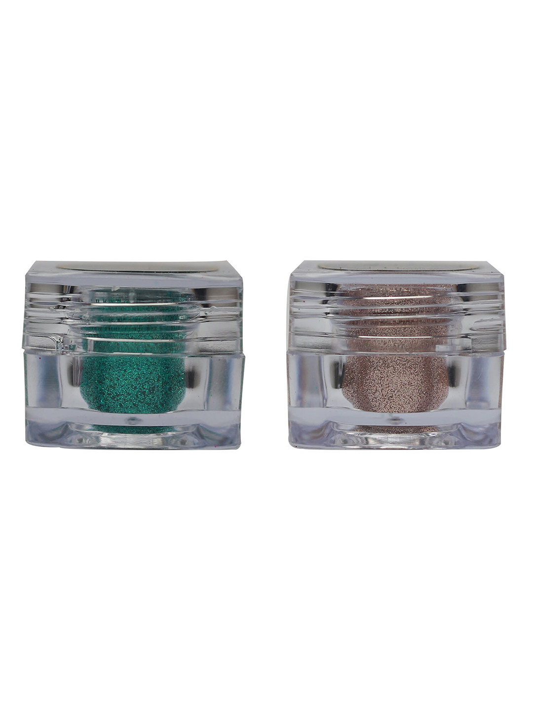 Veoni BELLE Holographic Set Of 2 HD Glitter Eyeshadow-5g Each-Sea Green 12-Rose Gold 17