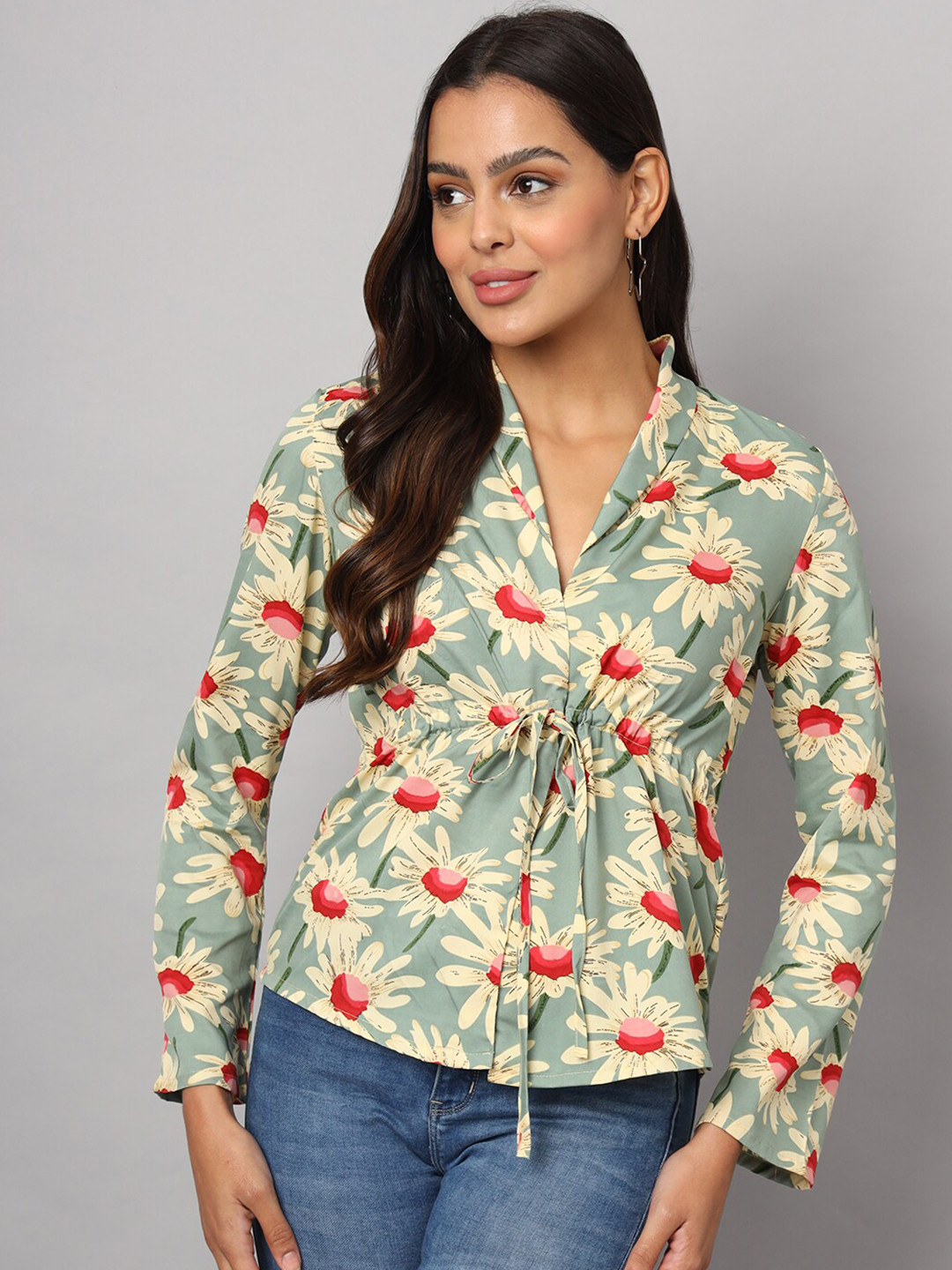 BRINNS Floral Print Shirt Style Top