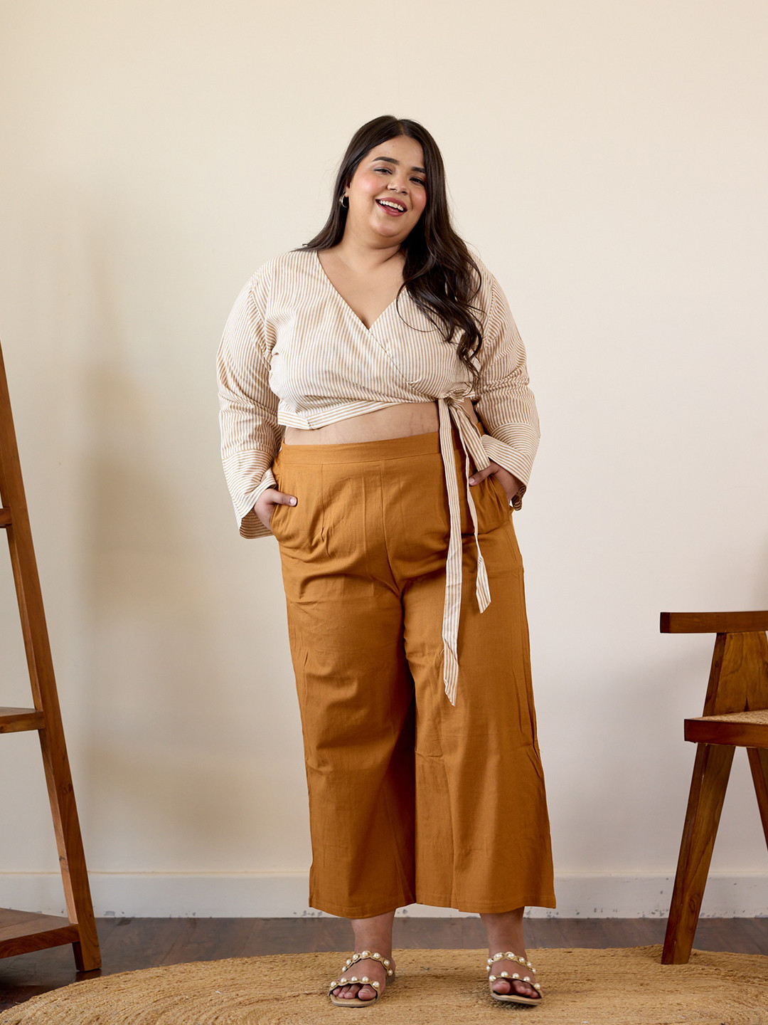 NANGALIA RUCHIRA Pure Cotton Top With Trousers Co-Ords