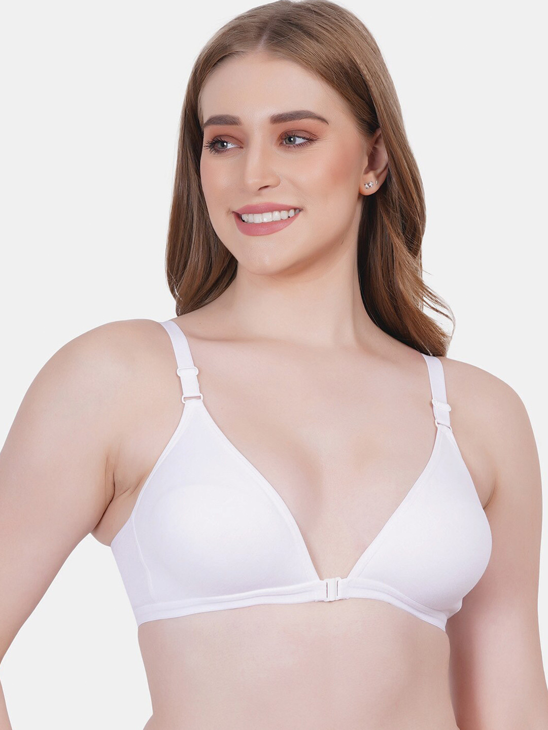 Reveira Medium Coverage Non Padded Front Open Everyday Bra- All Day Comfort