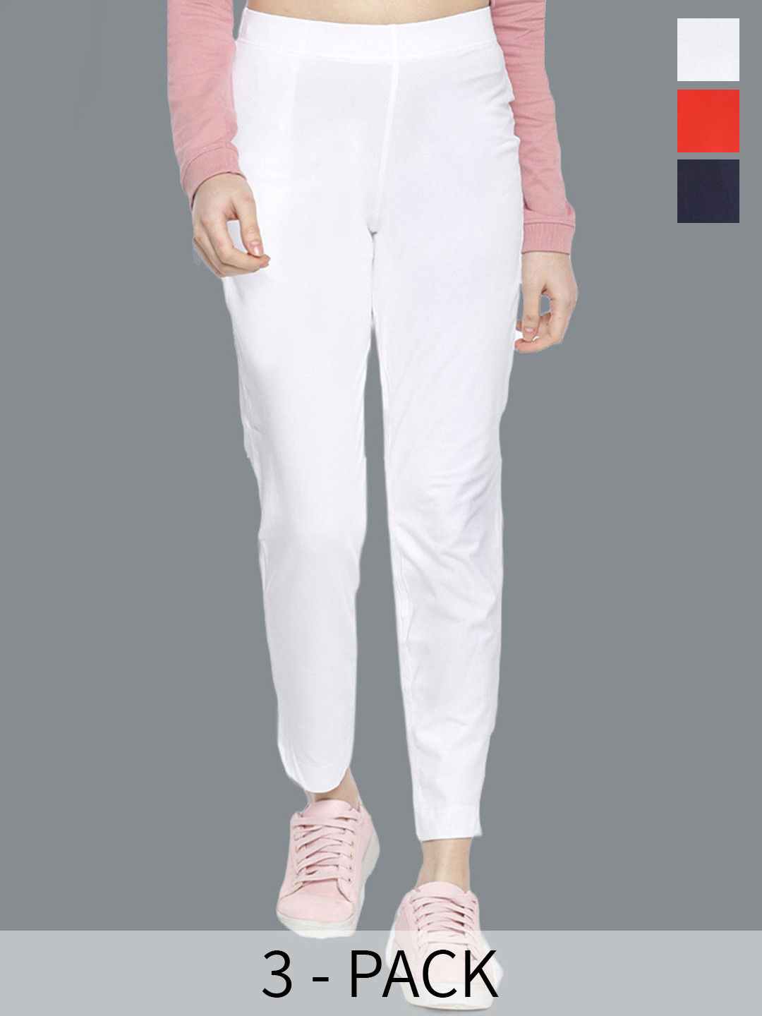 Dollar Missy Women Pack Of 3 High-Rise Trousers