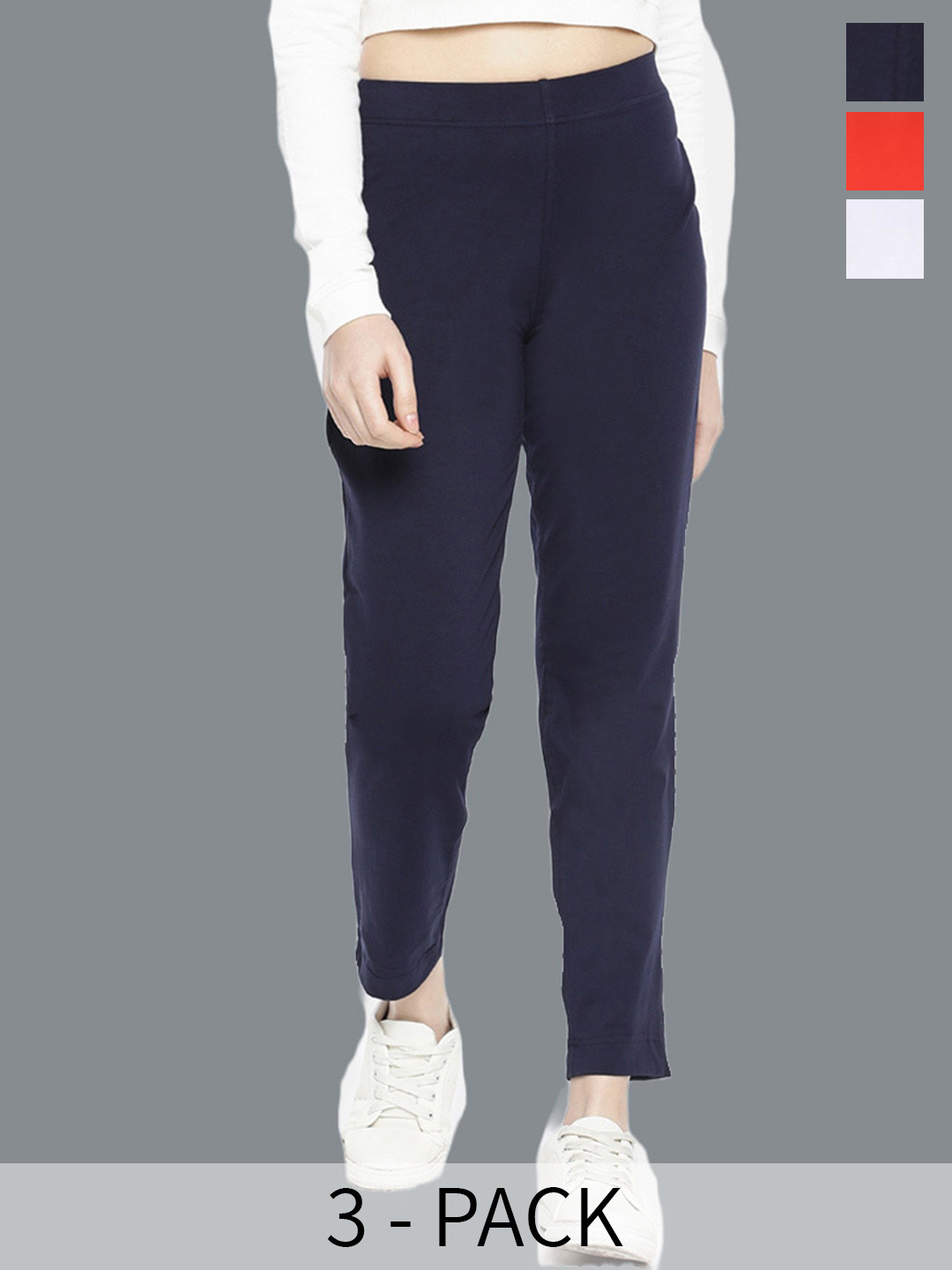 Dollar Missy Women Pack Of 3 High-Rise Trousers