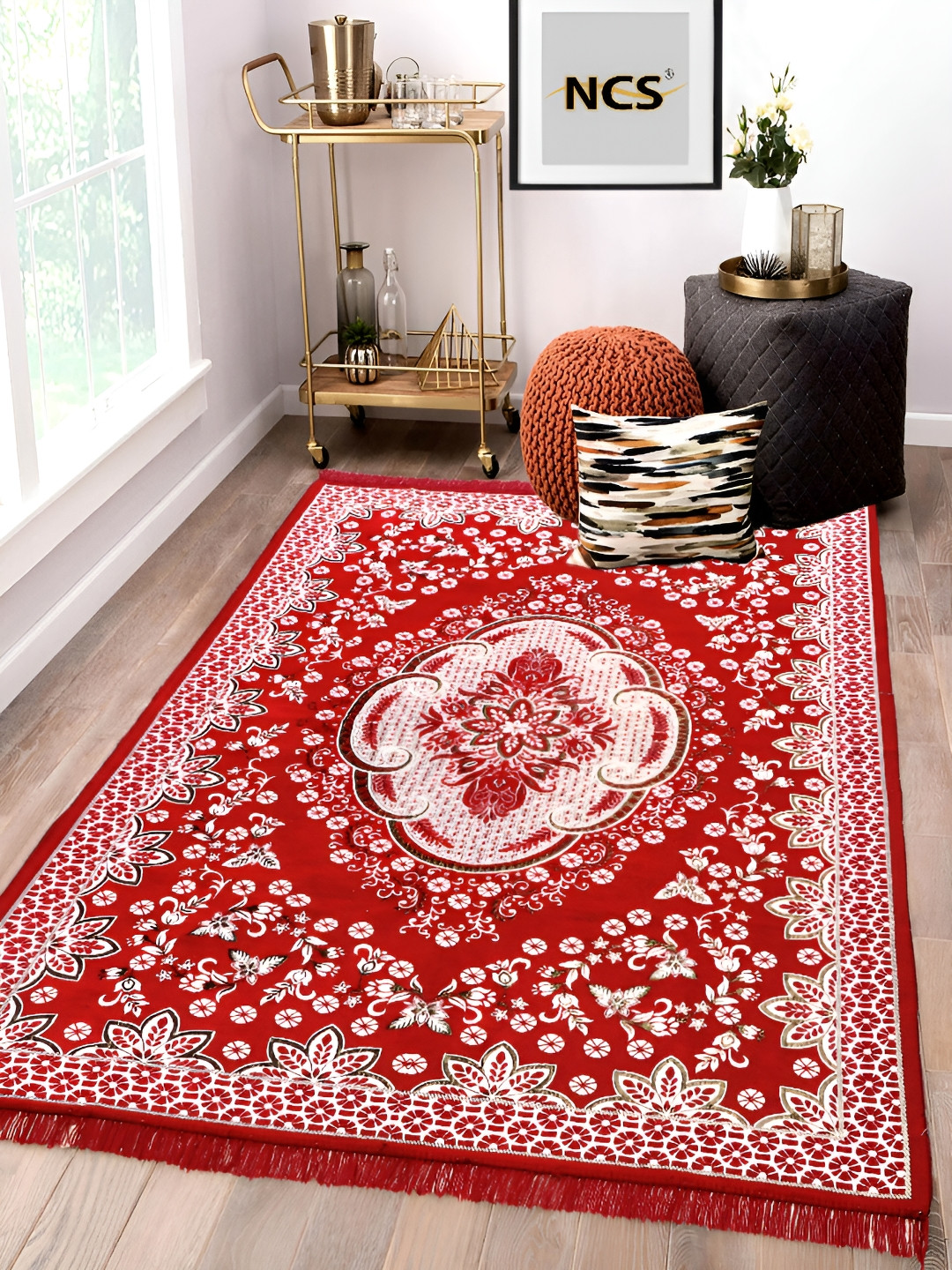 NCS Red Floral Other Carpet