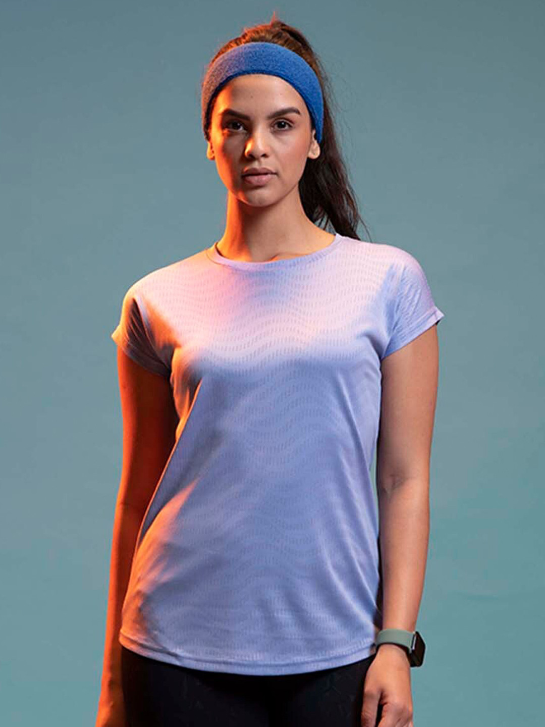 LYRA Women Colourblocked Extended Sleeves Pockets T-shirt