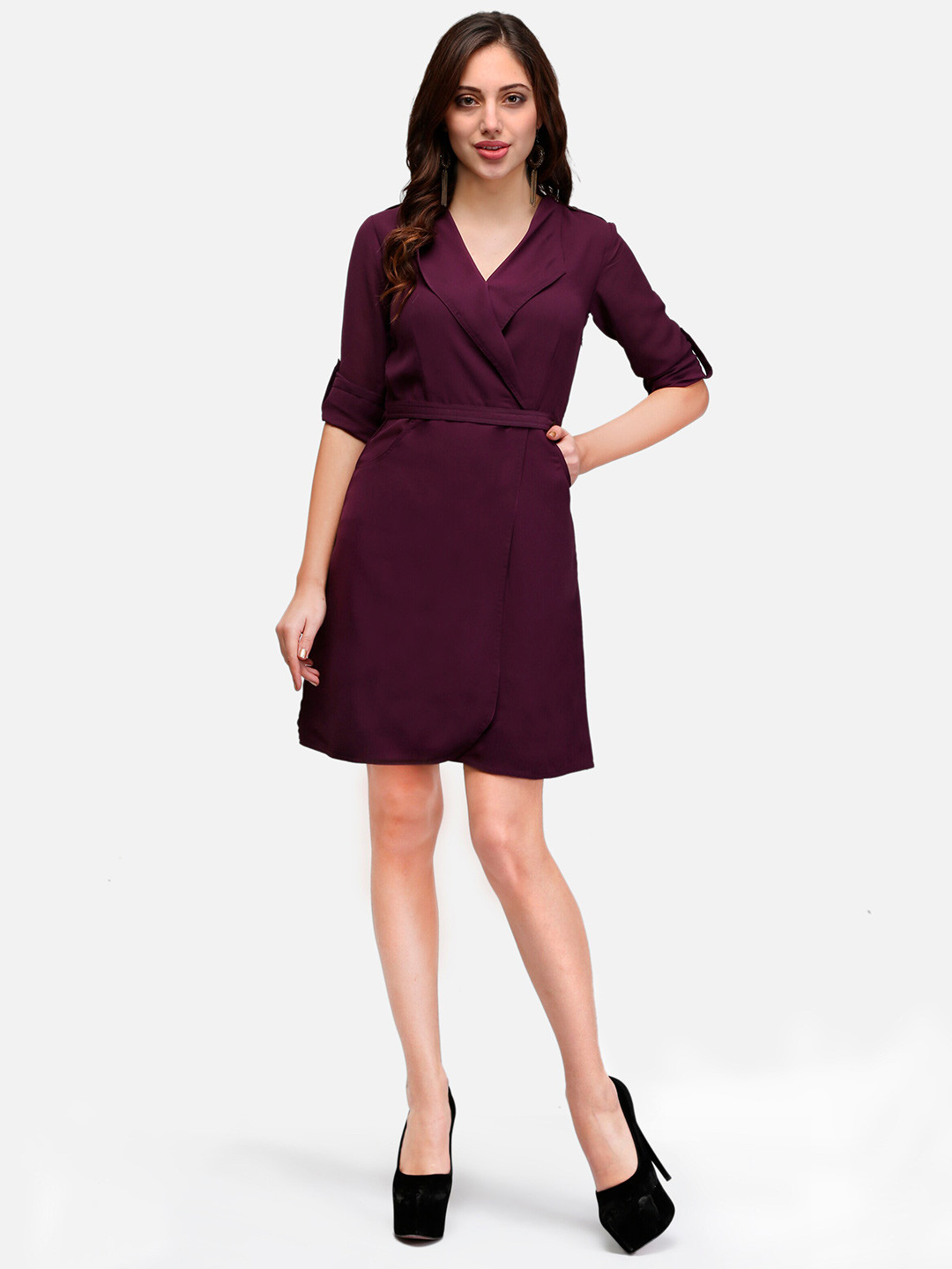V&M Women's Crepe Wrap Dress