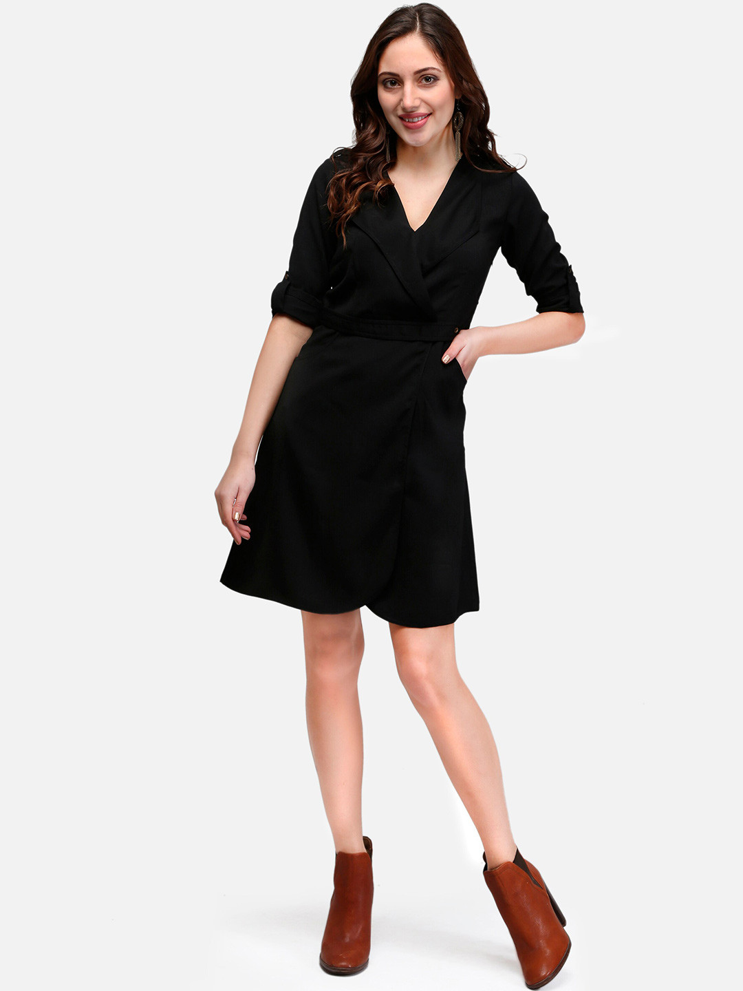 V&M Women's Crepe Wrap Dress