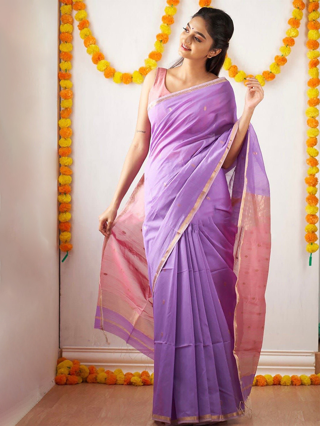 Anjaneya Sarees Woven Design Zari Silk Blend Banarasi Saree