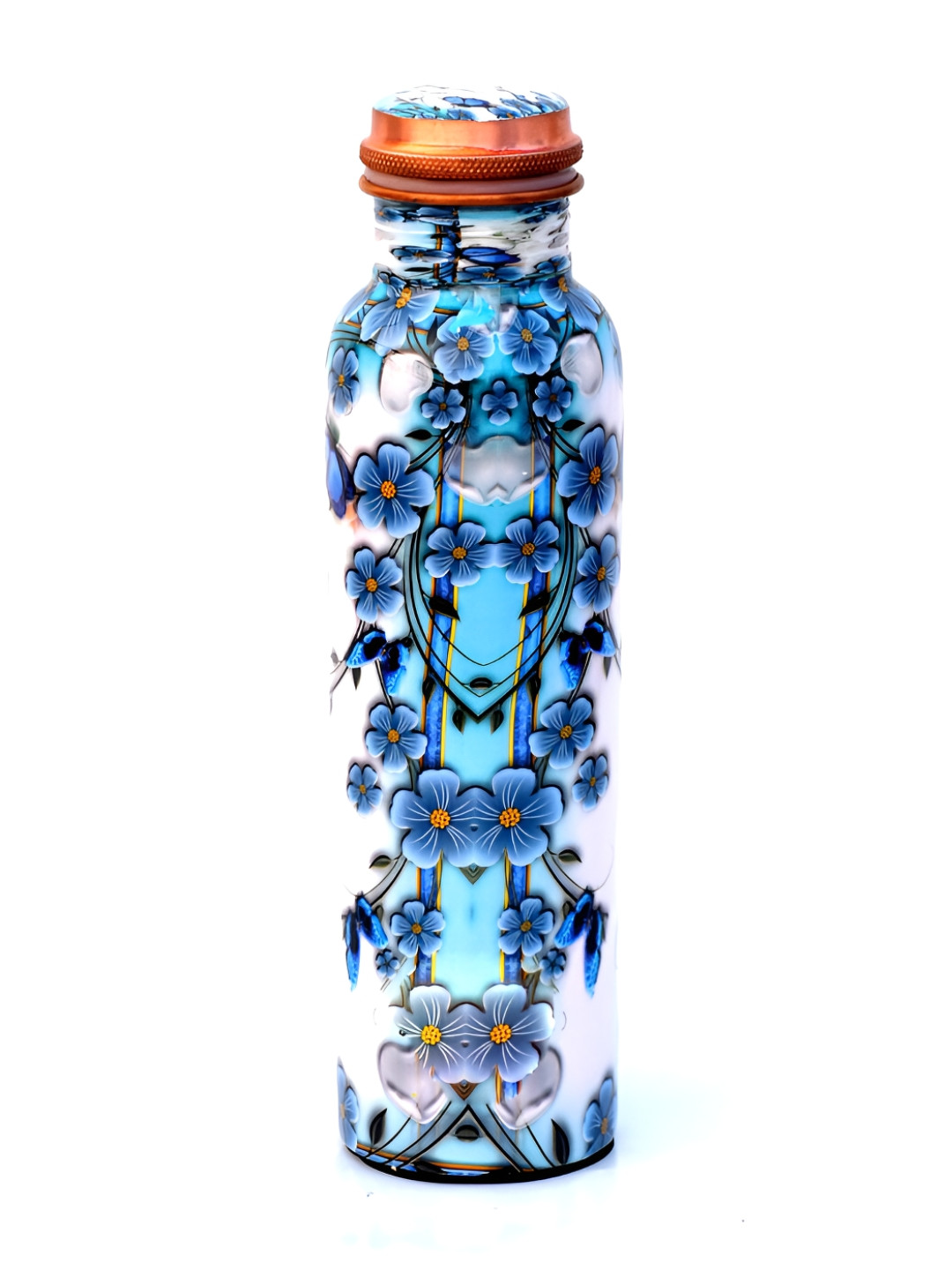 DSH Crafting Your Curiosity White Floral Copper Single Wall Vacuum Water Bottle - 900ml