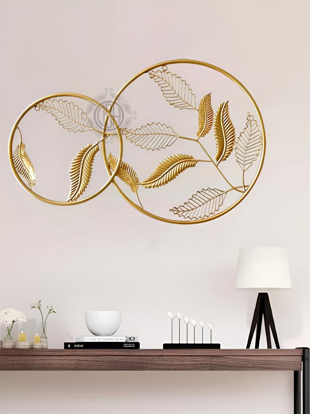 DSH Crafting Your Curiosity ring gold Metal Glossy Hanging Hall Wall Hangings-15.7In