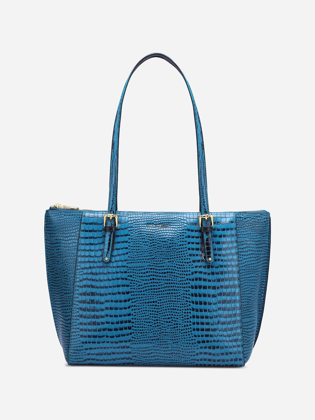 Joe & Mellon Textured Leather Structured Shoulder Bag with Cut Work