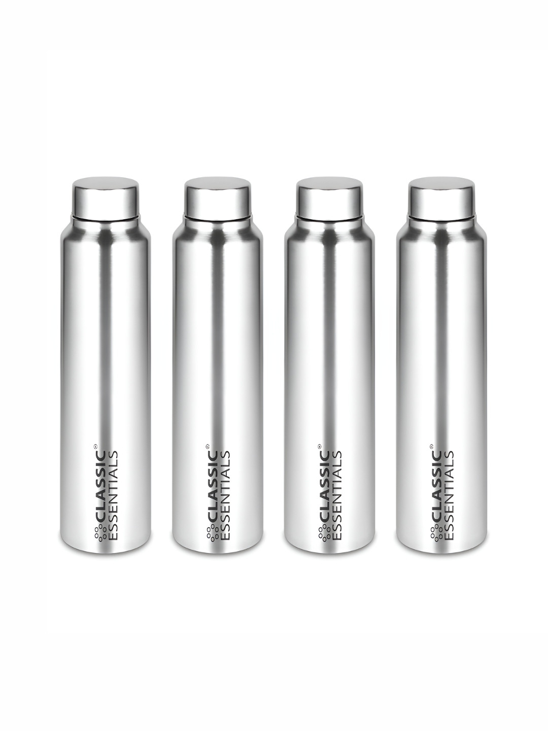 Classic Essentials Spring Stainless Steel Single Wall Vacuum 4 Pcs Water Bottle - 1L