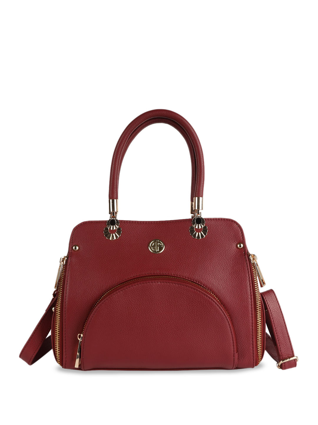 HAMMONDS FLYCATCHER Textured Zip Detail Leather Structured Handheld Bag
