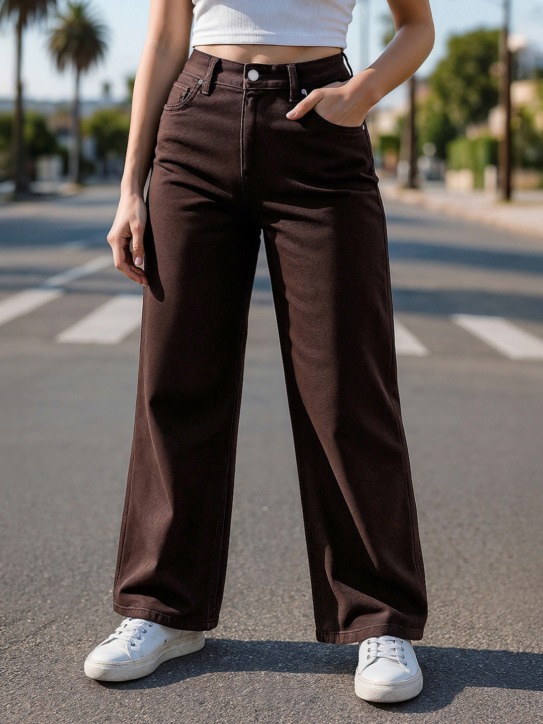 Bewakoof Women Wide Leg High-Rise Baggy Jeans