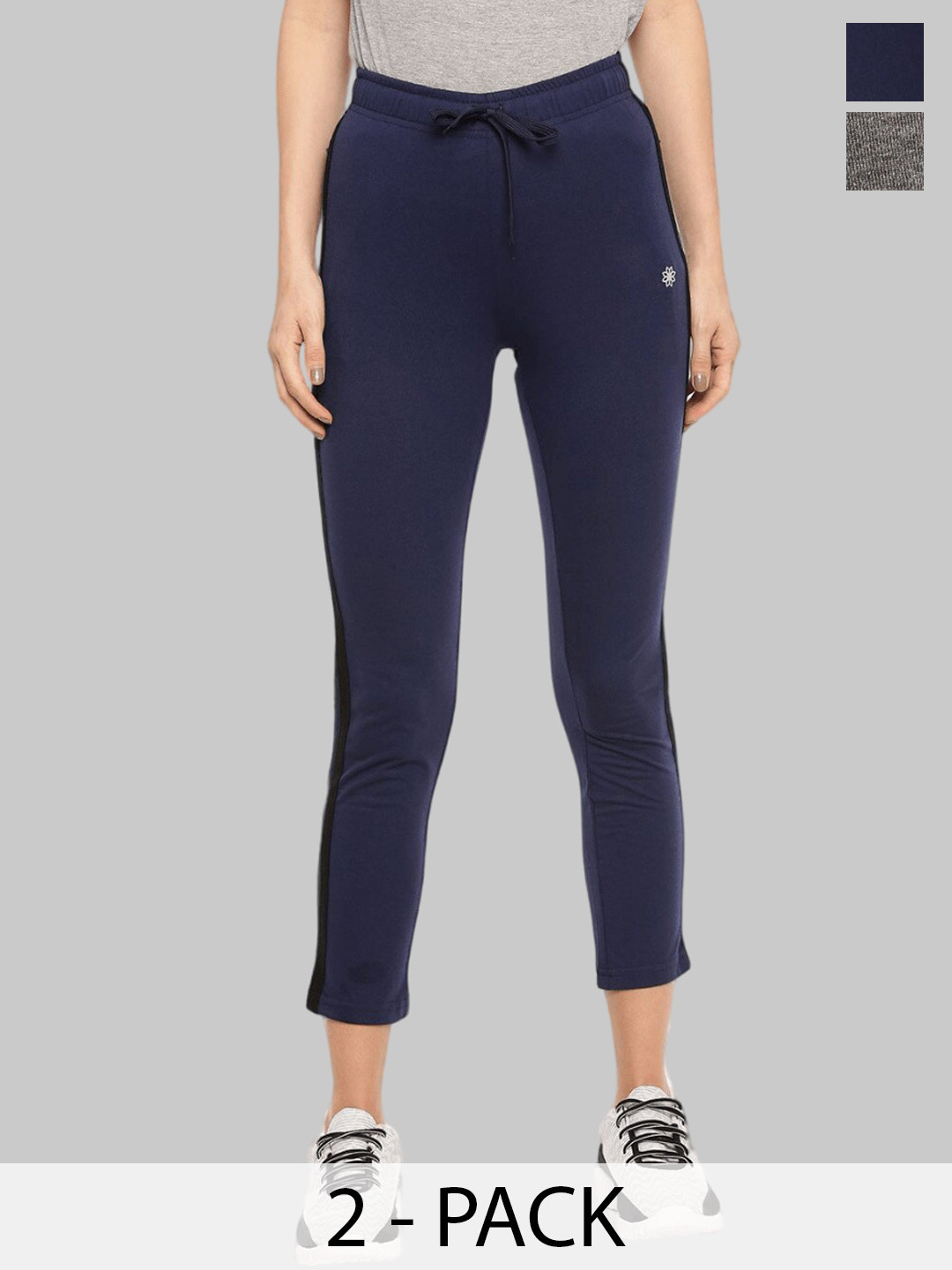 Dollar Missy Women Pack Of 2 Combed Cotton Super Soft Track Pants With Both Side Pocket