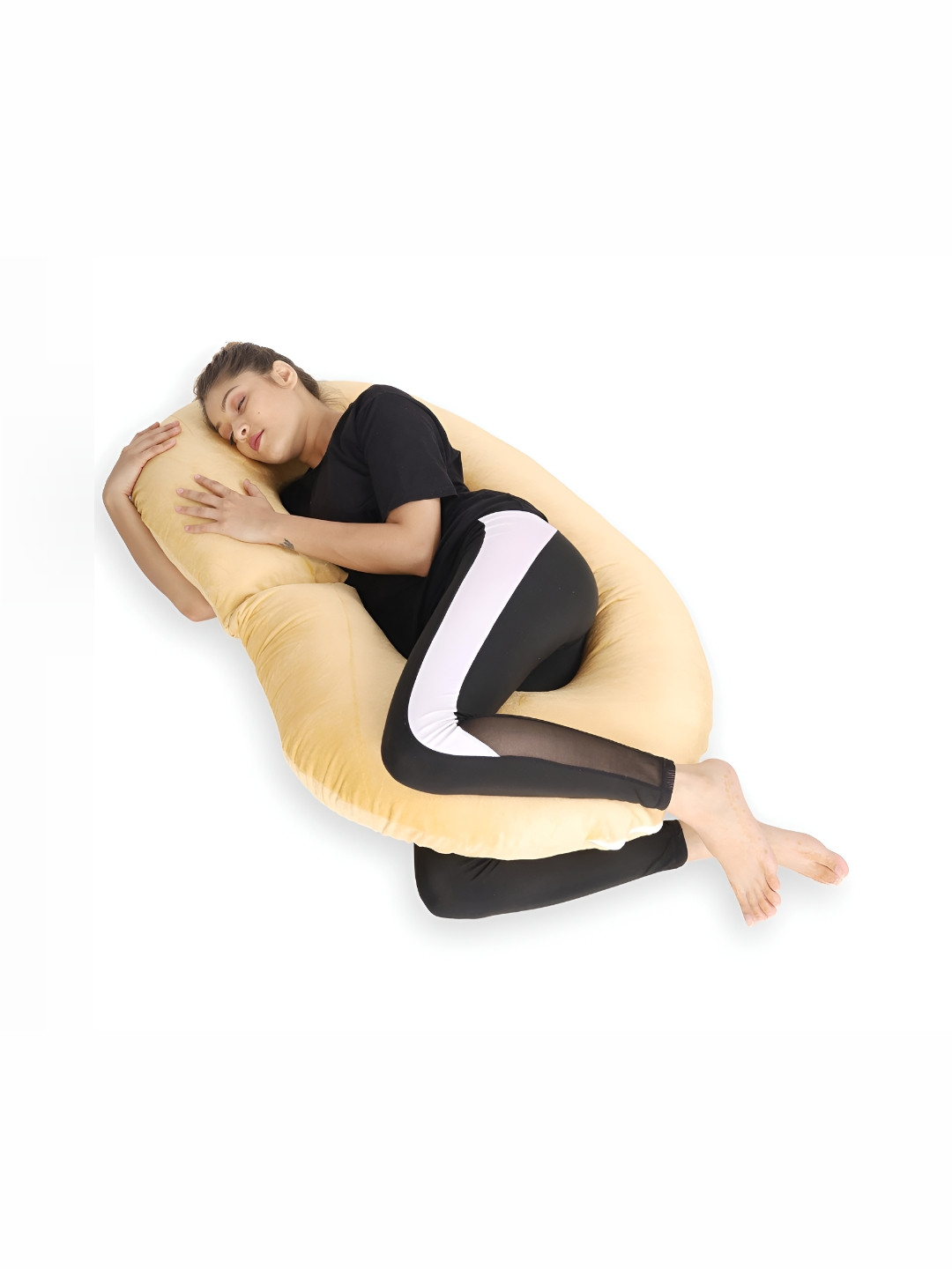 DADDY COOL Gold Solid Faux Velvet Lightweight Firm Fibre Maternity Pillow-69 x 69 x 44 cm