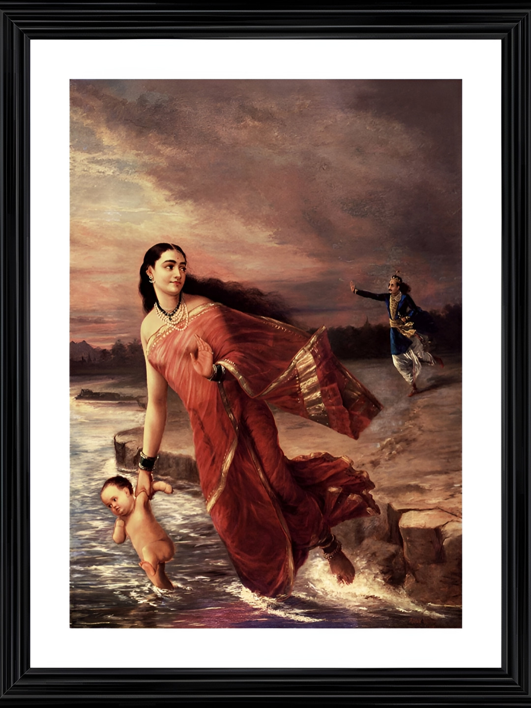 Adventures India Black & Red Wooden Wall Painting