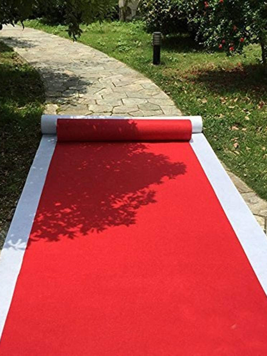 F & B RUGS Red Anti Skid Outdoor Carpets