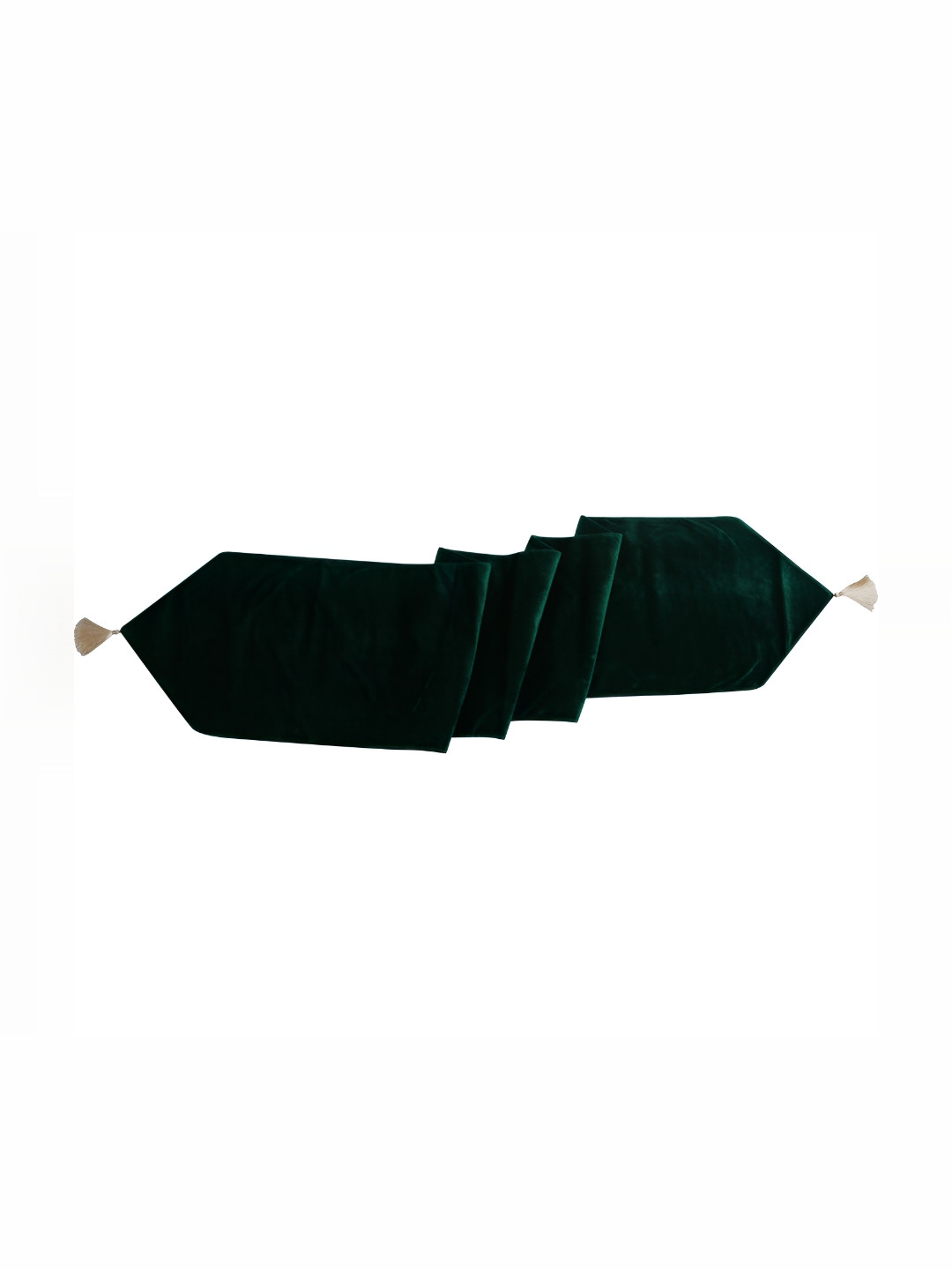 Home Heart Green Velvet Reversible Double Layered Table Runner