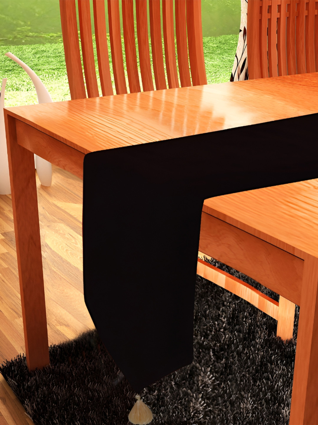 Home Heart Black Reversible Table Runner