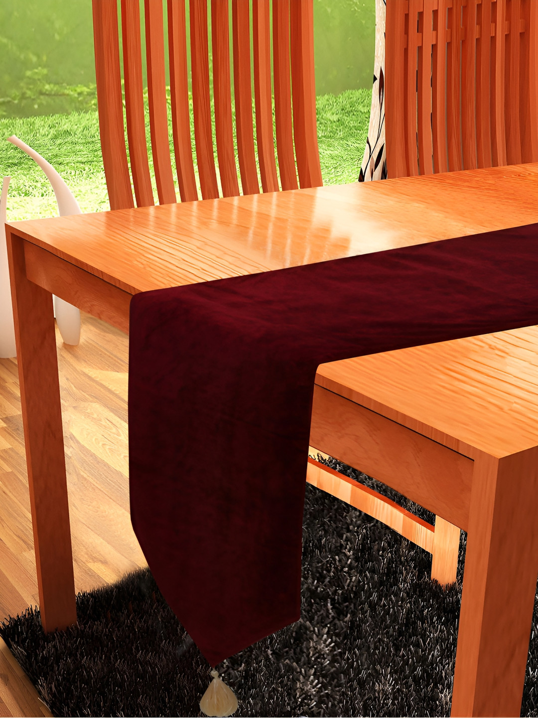 Home Heart Maroon Velvet Reversible Runners