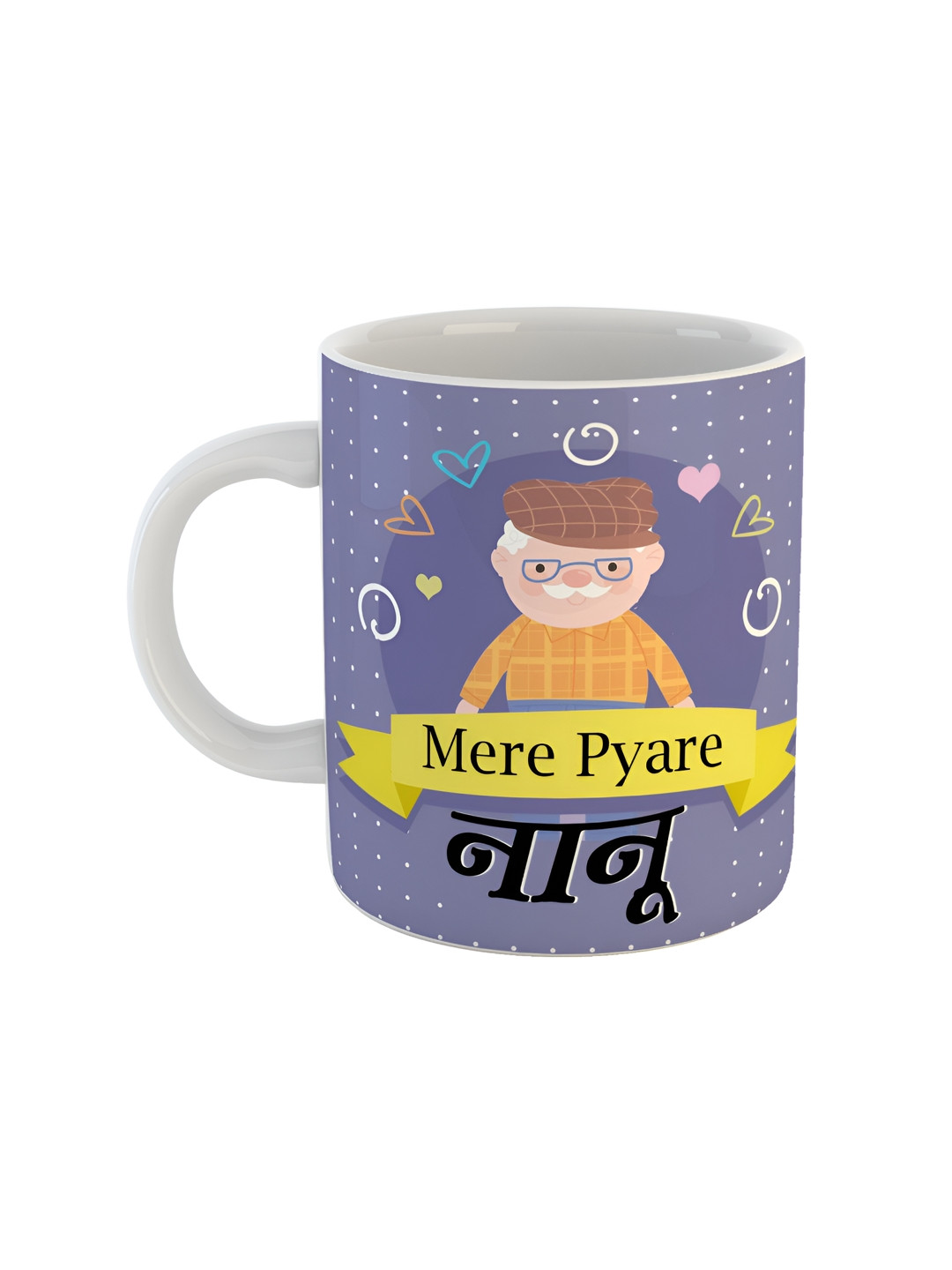 ARTBUG Kanha Name Personalised White Typography Ceramic Handmade Mug-350ml