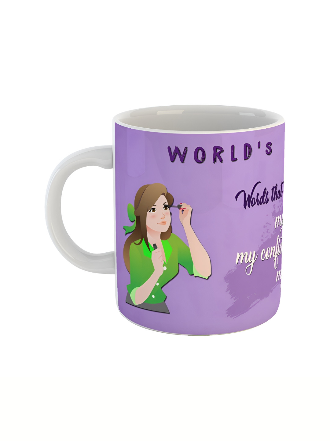 ARTBUG Fish Shaped White Typography Ceramic Handmade Mug-350ml