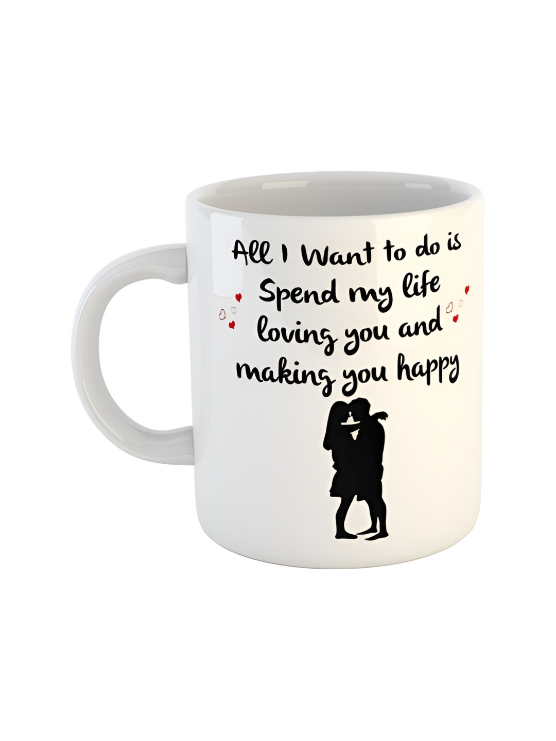 ARTBUG Sienna White Typography Ceramic Microwave Safe Mugs-350ml