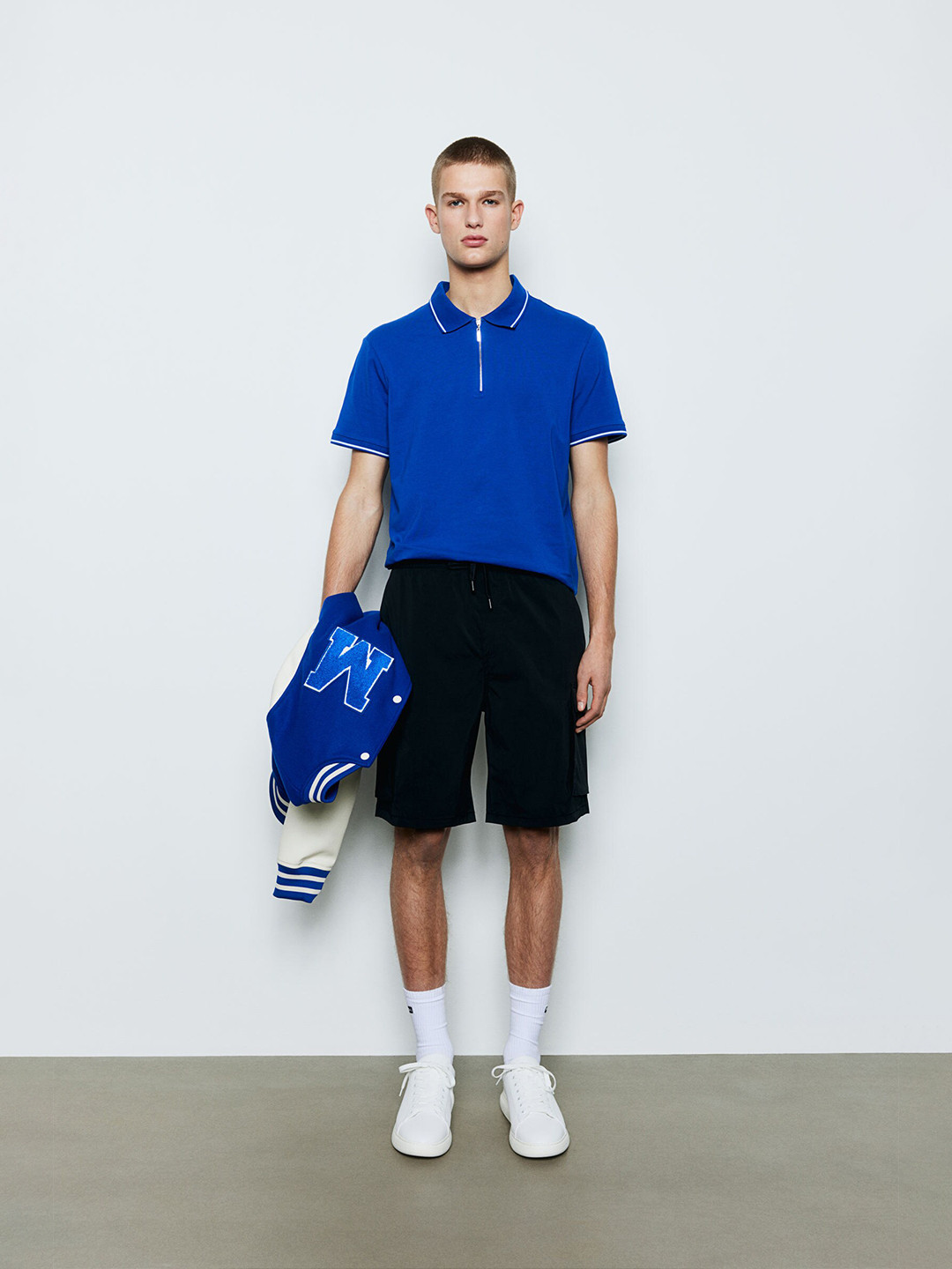 H&M Slim Fit Zip-Top Polo Shirt