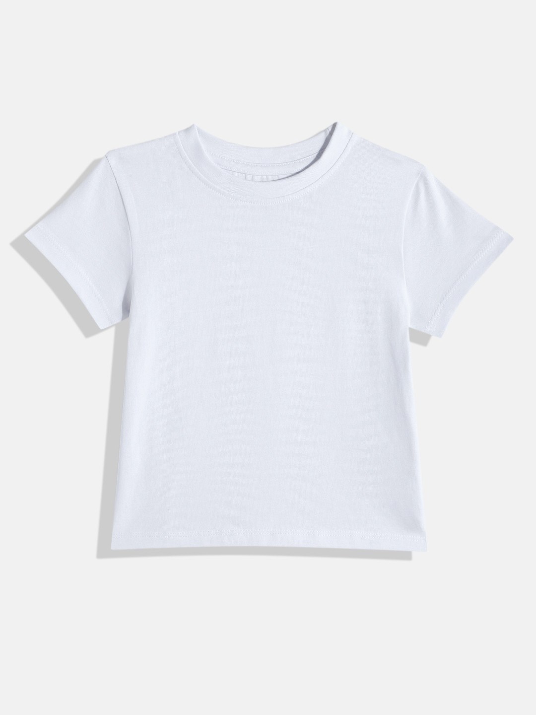 Huetrap Girls Solid Pure Cotton T-shirt