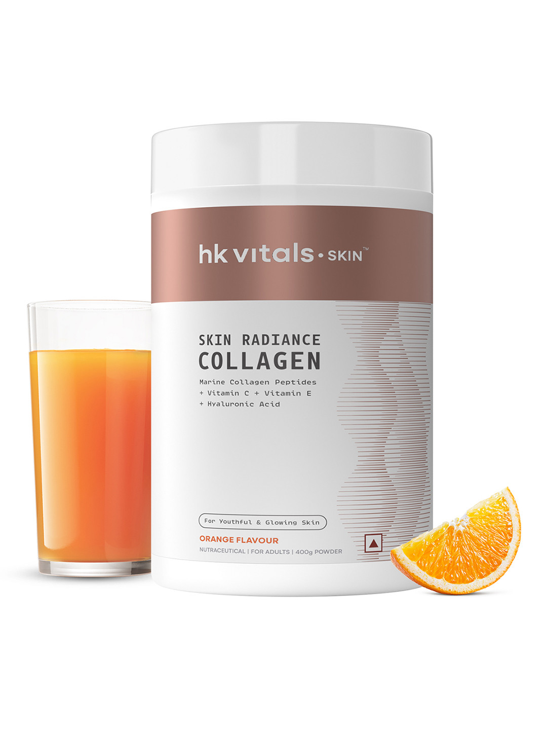 HK VITALS Skin Radiance Marine Collagen Powder - Orange Flavour - 400g