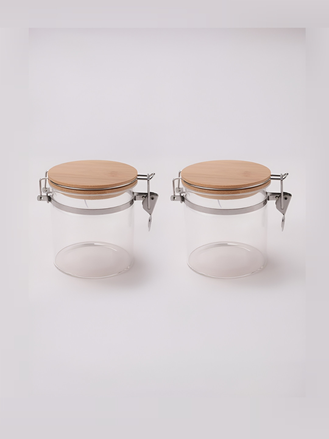 The Better Home Transparent Borosilicate Glass Microwave Safe 2 Piece Wire Clamp Graduated Container-650ml