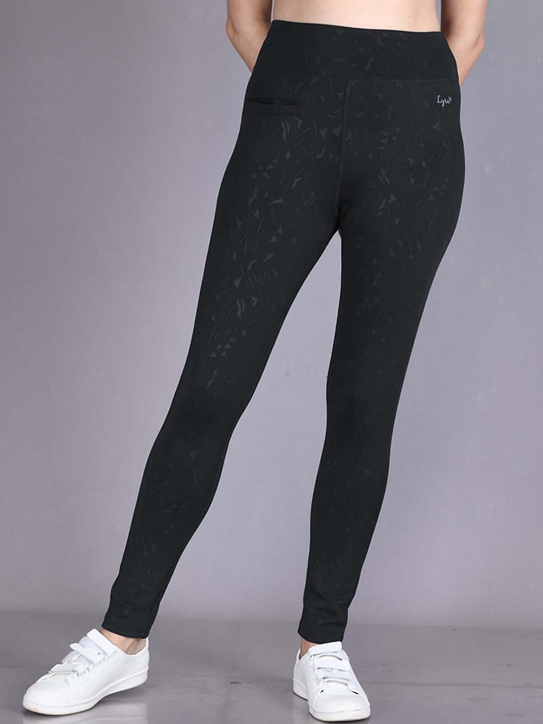 LYRA Women Printed Anti-Static Slim-Fit Ankle-Length Gym Tights