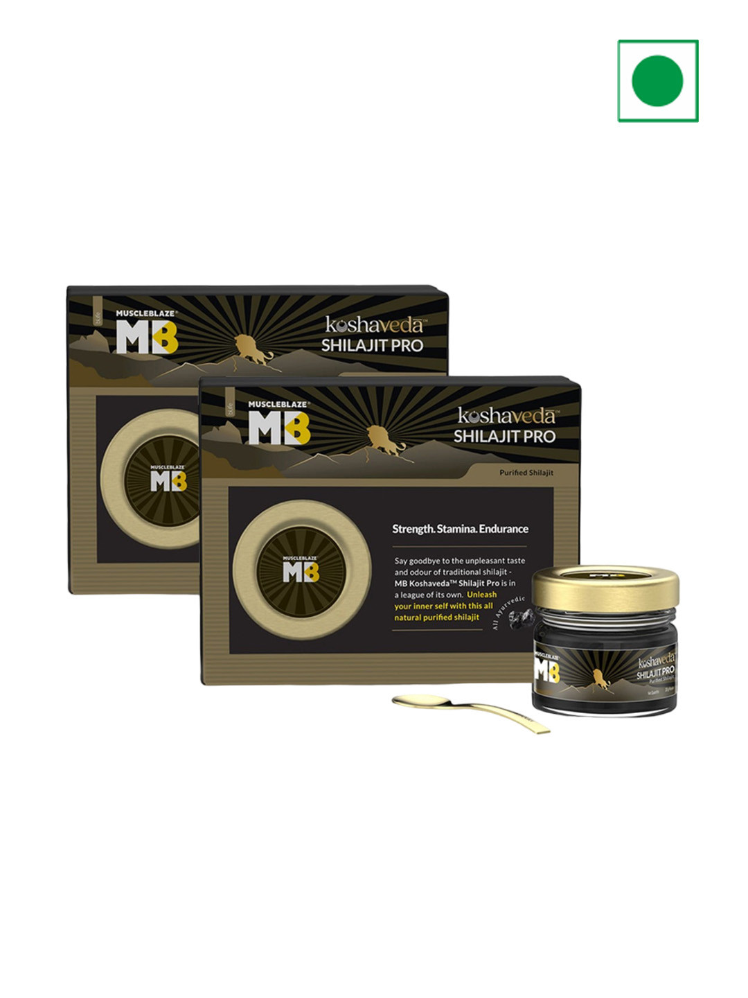 Koshaveda Men 2Pcs MuscleBlaze Shilajit Resin For Strength Stamina & Endurance - 20g Each