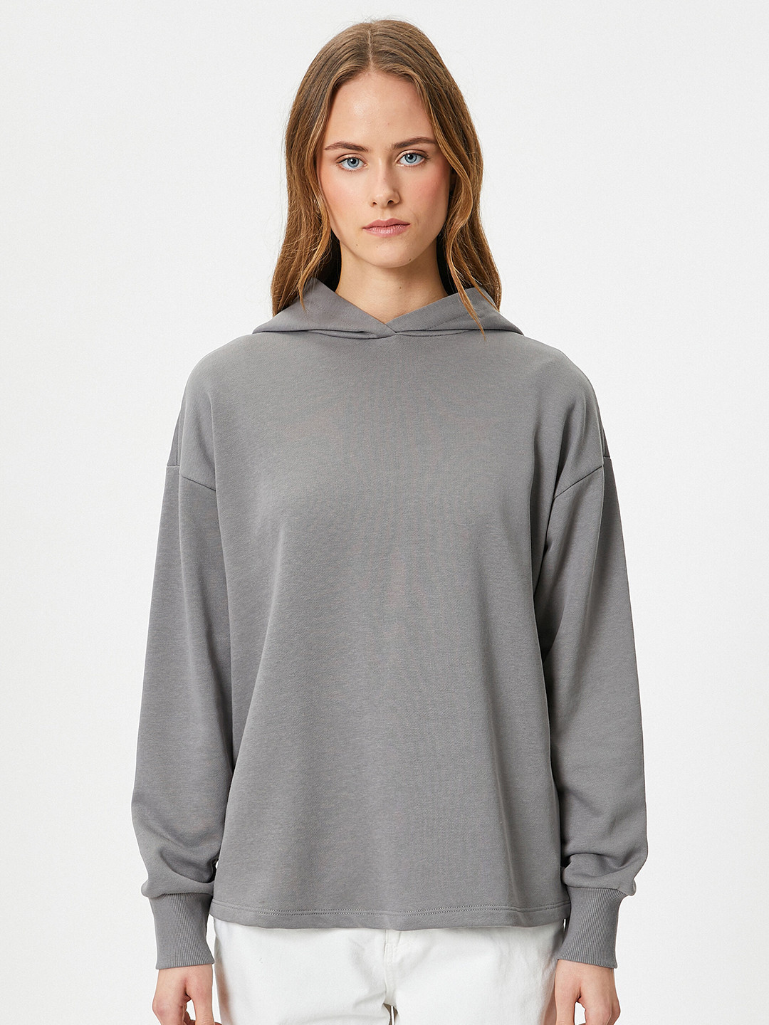 Koton Cotton Hooded Straight Pullover Sweatshirt