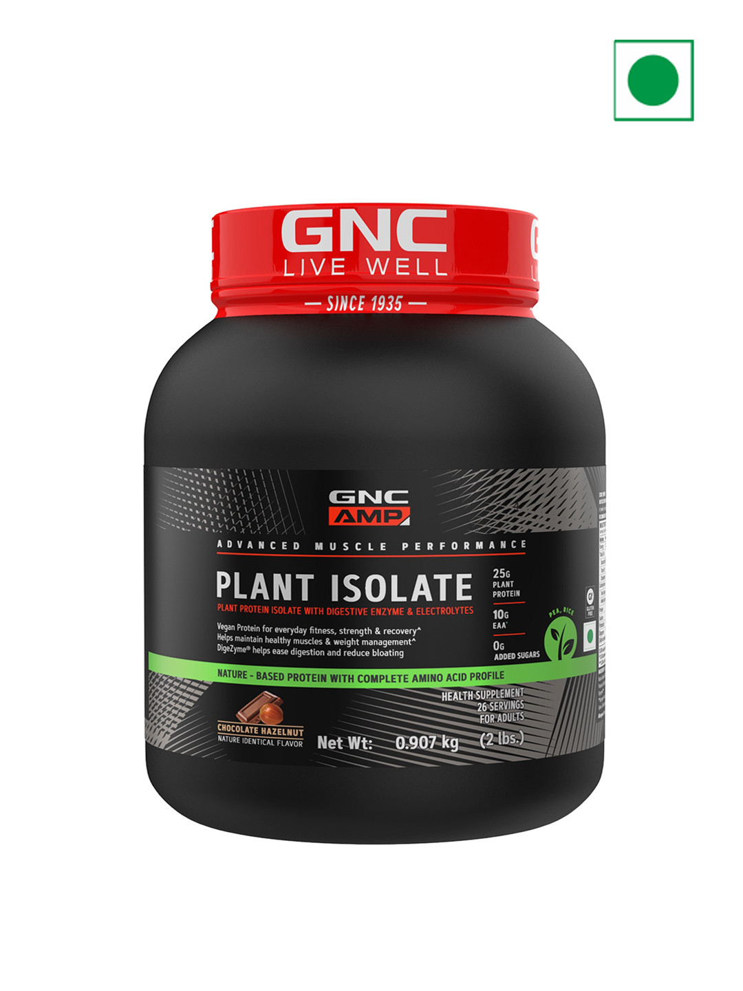 GNC AMP Plant Isolate Powder - Chocolate Hazelnut - 0.907g/2 Lbs