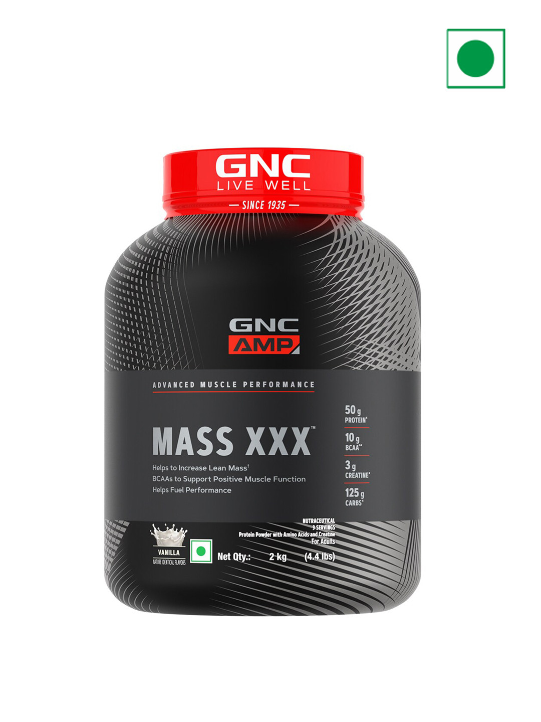 GNC AMP Mass XXX Gainer Powder - Vanilla - 2Kg