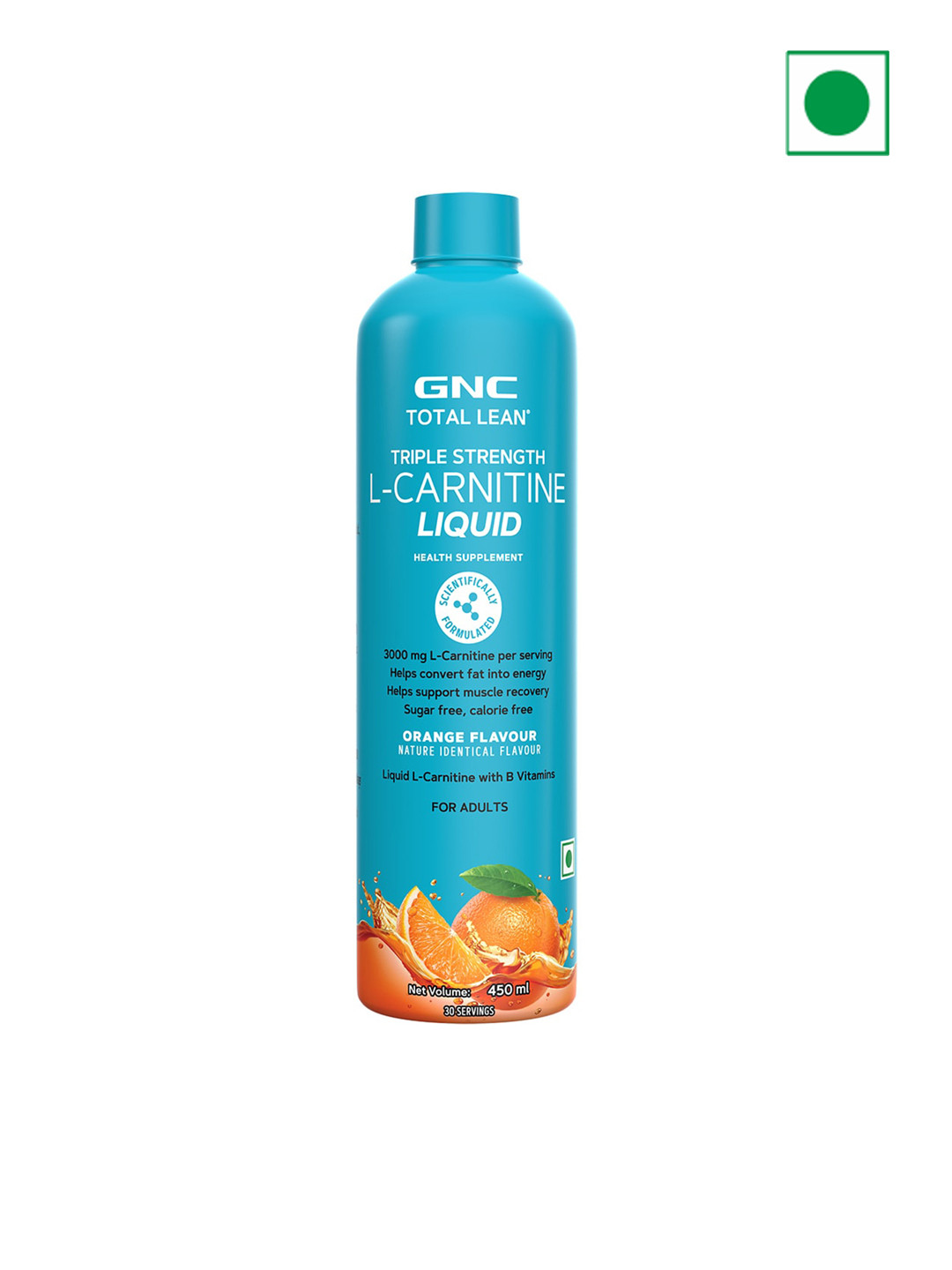 GNC Liquid L-Carnitine Liquid - Orange - 450ml
