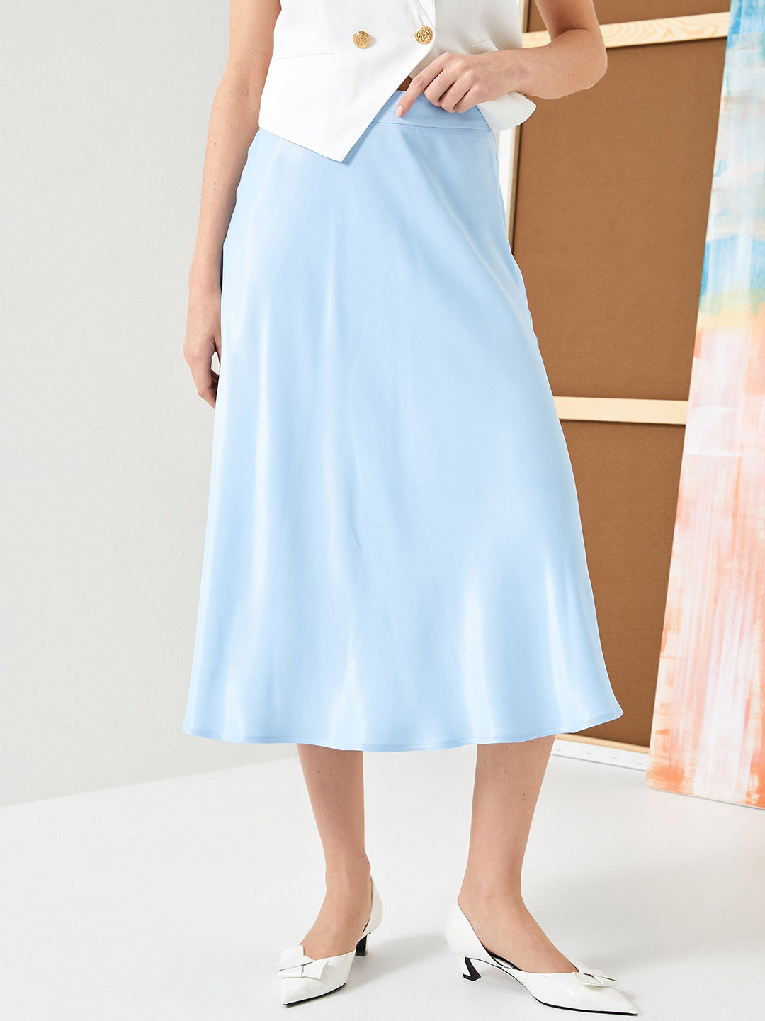 Koton Flared Midi Skirt