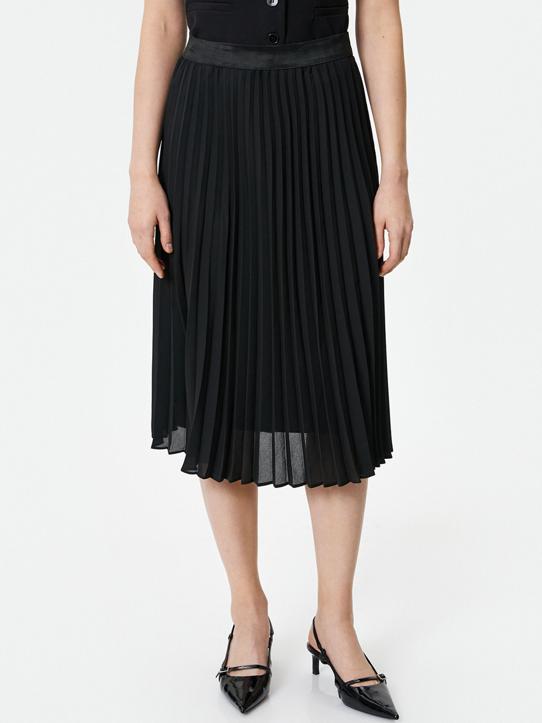 Koton Pleated Midi Skirt