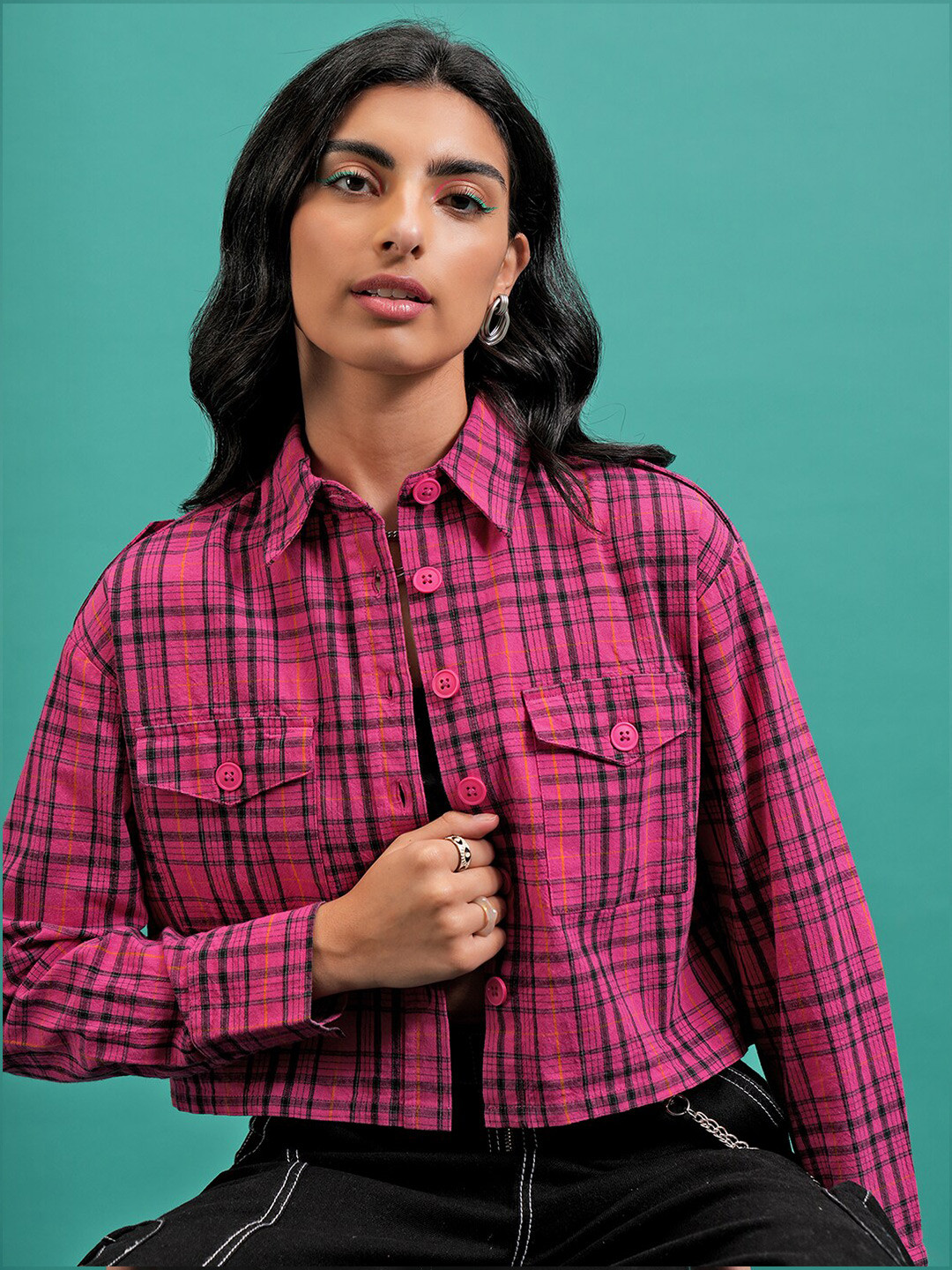 Tokyo Talkies Boxy Yarn Dye Shirt