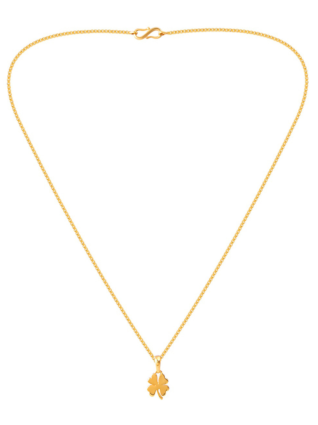 BHIMA 22K Hallmark 916 Purity Yellow Gold  Floral Pendant Necklace