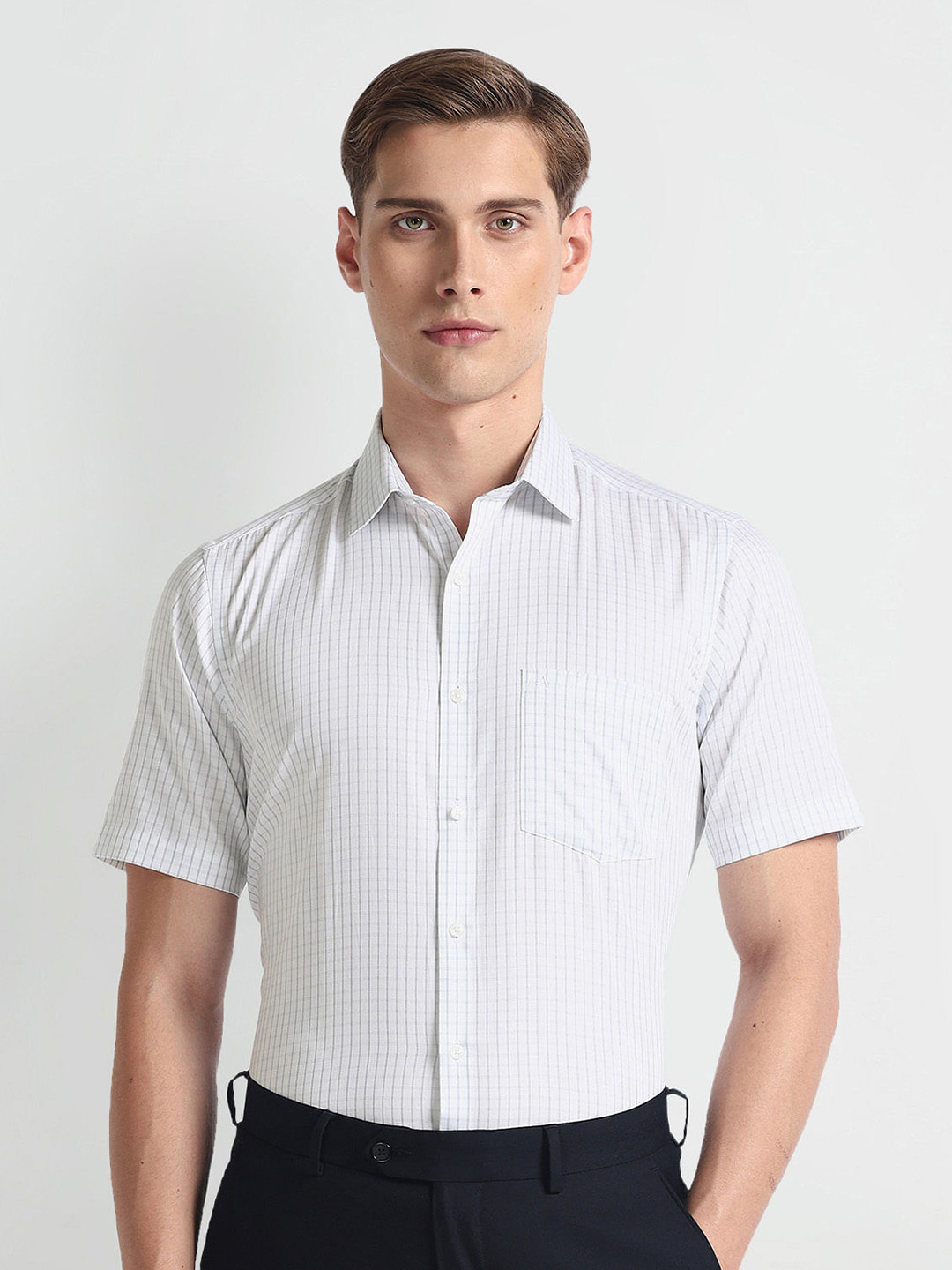 Arrow Micro Checked Twill Weave Pure Cotton Formal Shirt