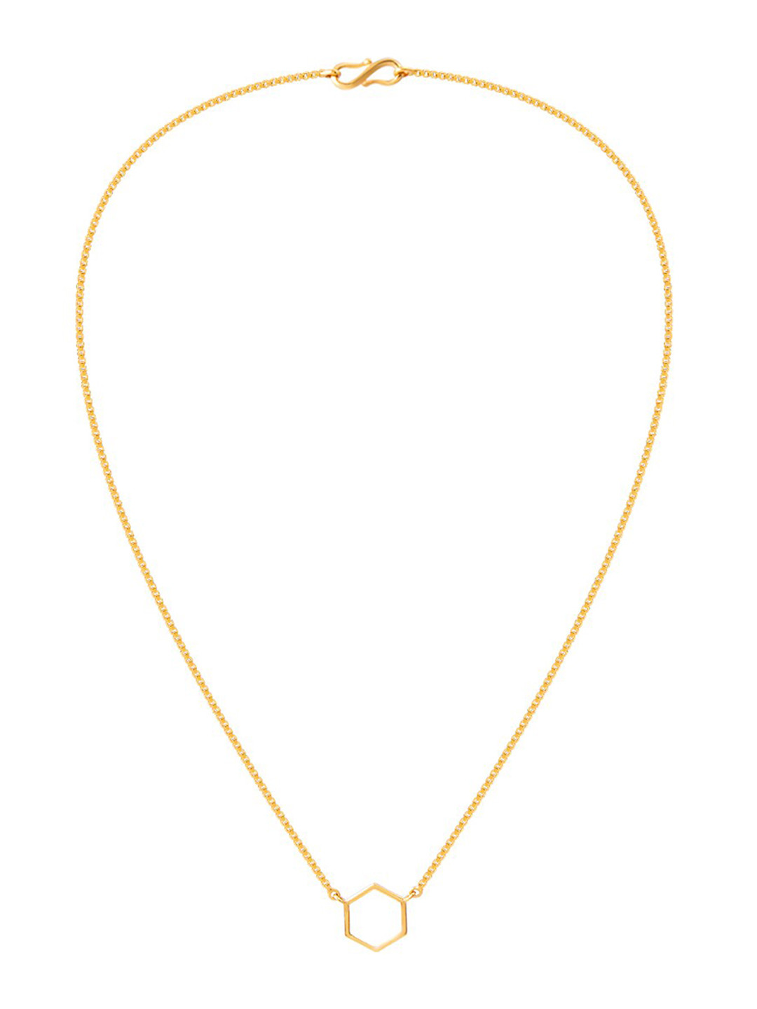 BHIMA Jewels 22K Hallmark 916 Purity Yellow Gold Hexagon Pendant Necklace