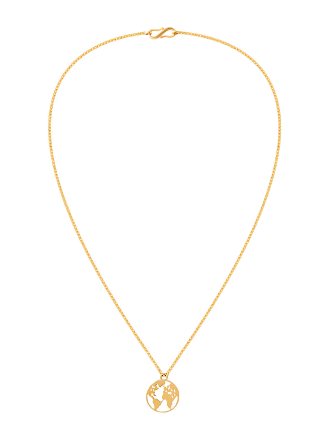 BHIMA 22K Hallmark 916 Purity Yellow Gold  World Map Pendant Necklace